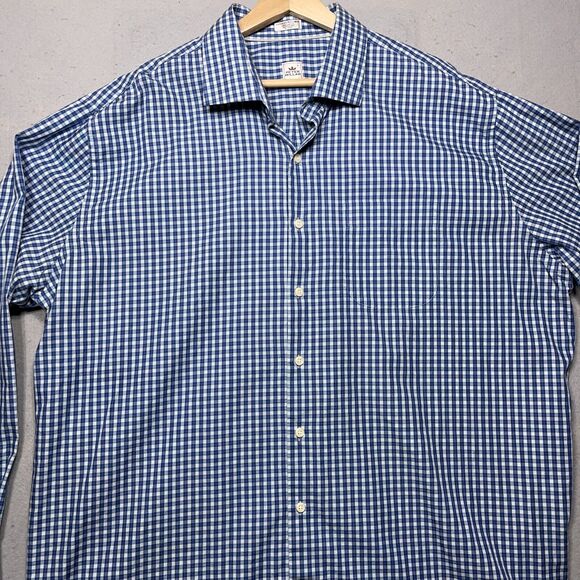 Peter Millar Shirt Mens Size XXL Button Down Blue Check Casual Preppy Career - Picture 2 of 11
